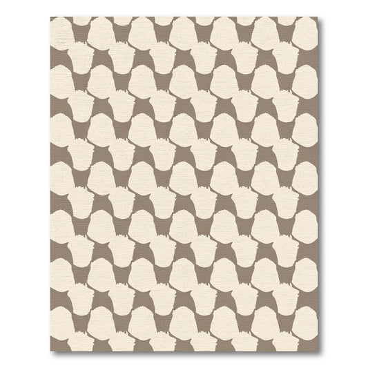 Cream Sepia Overlapping Petal Arrangement Rug