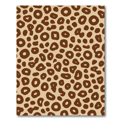 Brown Tan Spots Animal Print Rug
