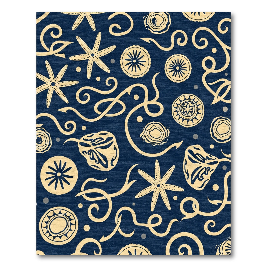 Cream Seafloor Starfish Swirl Rug