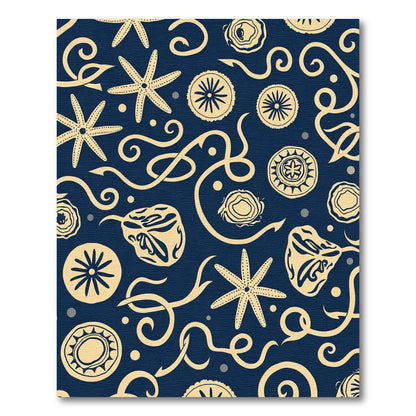 Cream Seafloor Starfish Swirl Rug