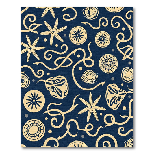 Cream Seafloor Starfish Swirl Rug