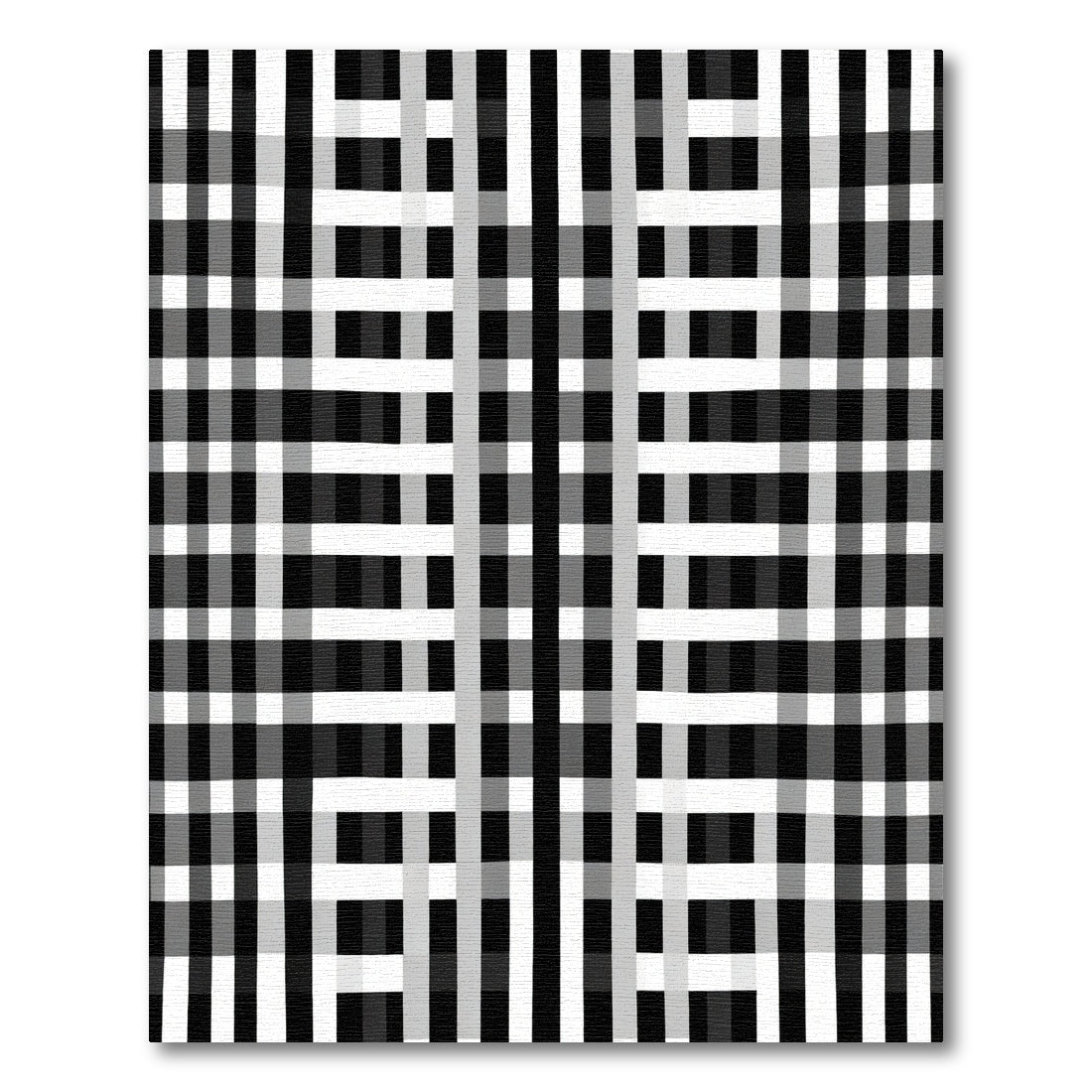 Monochrome Gingham Plaid Grid Rug