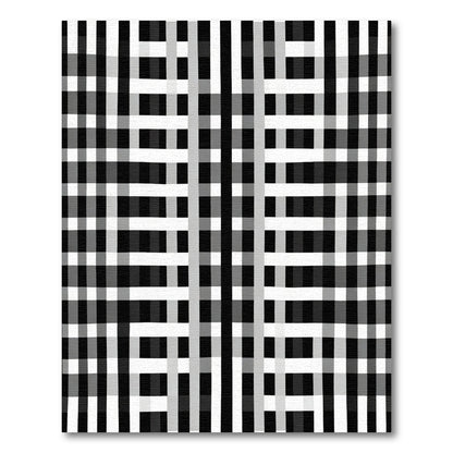 Monochrome Gingham Plaid Grid Rug