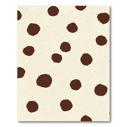 Brown Polka Dot Cream Abstract Rug