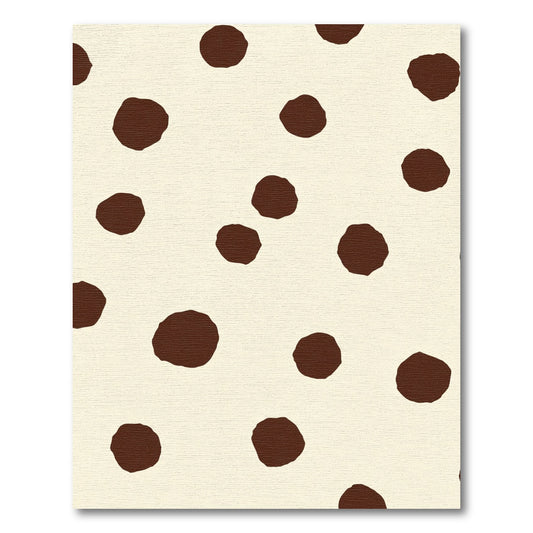 Brown Polka Dot Cream Abstract Rug