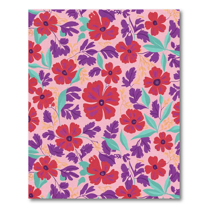 Vibrant Crimson Floral Garden Blend Rug