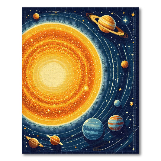 Retro Cosmic Solar System Rug