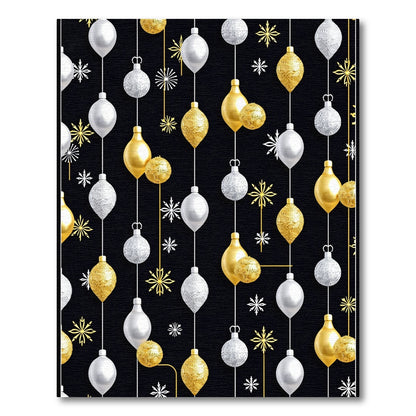 Gold Silver Christmas Ornaments Snowflakes Rug
