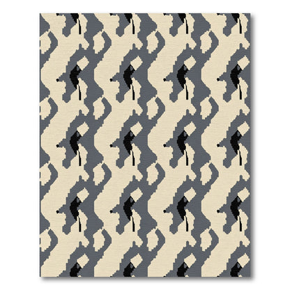 Abstract Camo Block Rug
