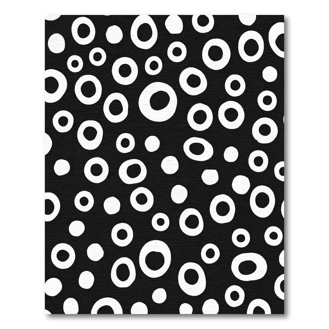 Black White Scattered Circles Rug