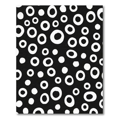 Black White Scattered Circles Rug