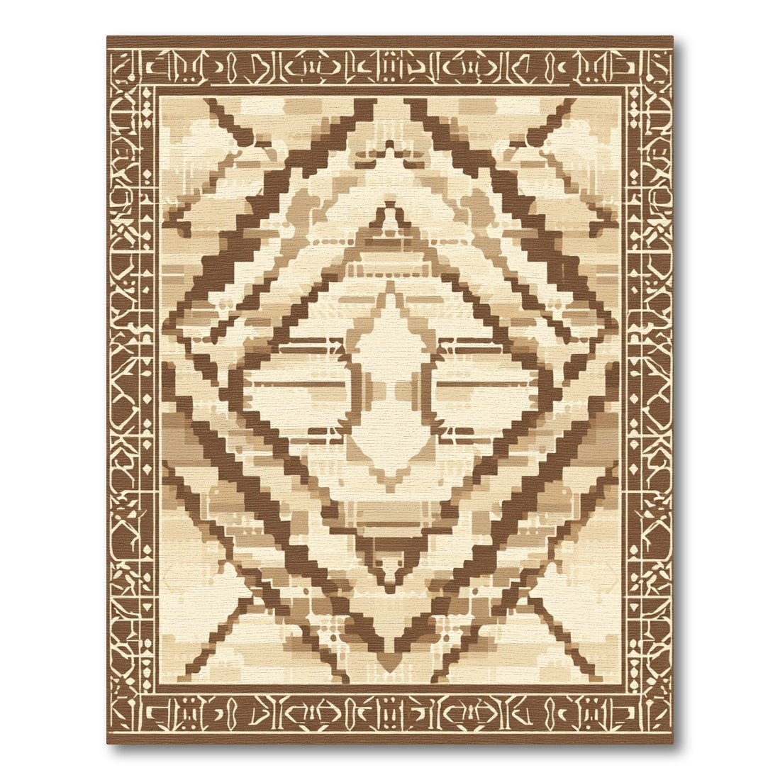 Earthy Tones Geometric Diamond Rug