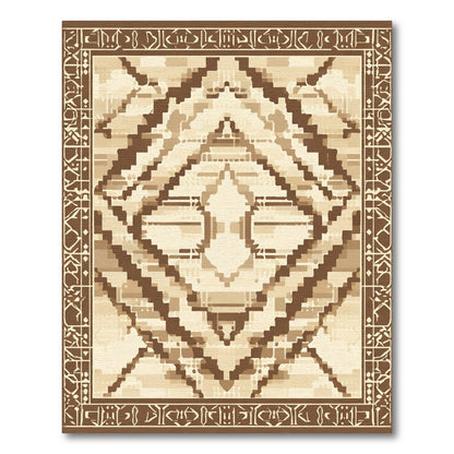 Earthy Tones Geometric Diamond Rug