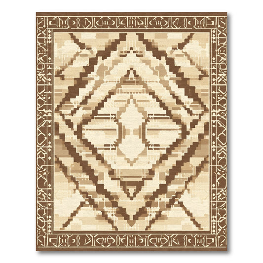 Earthy Tones Geometric Diamond Rug