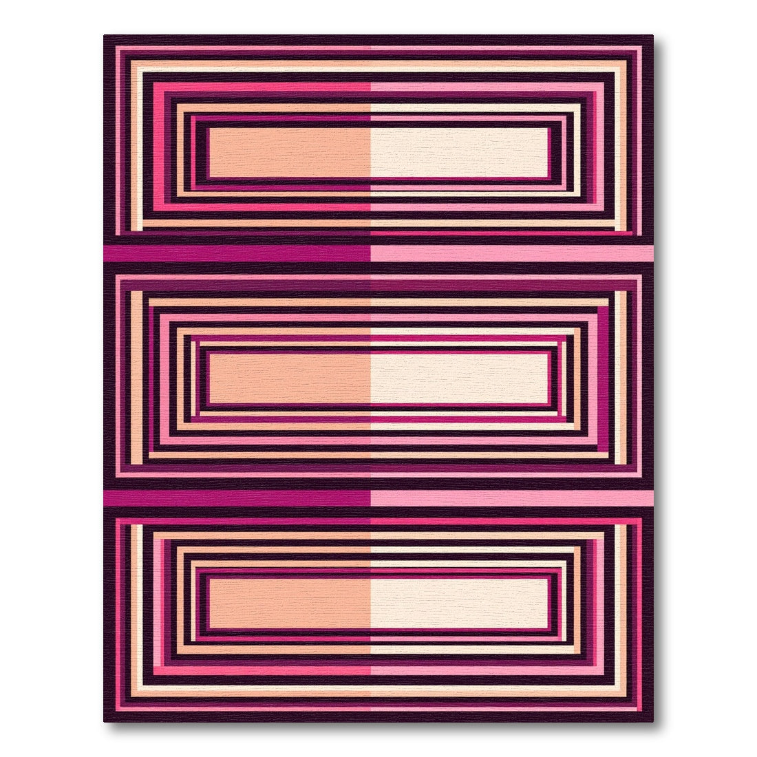 Modern Pink Geometric Rectilinear Rug