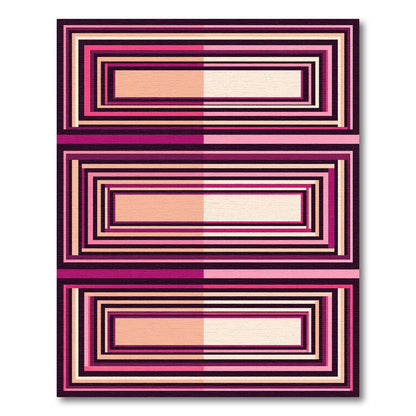 Modern Pink Geometric Rectilinear Rug