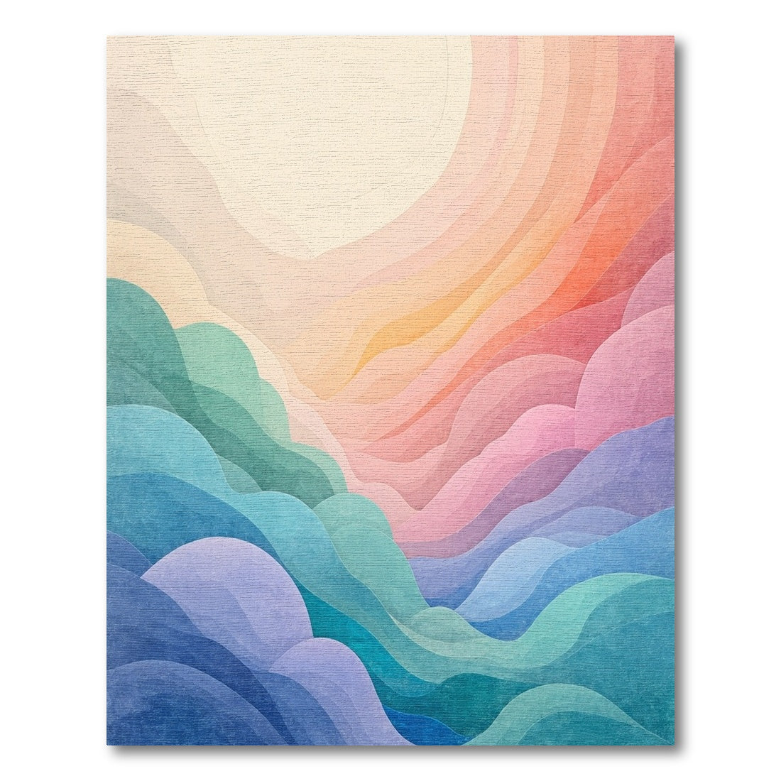 Radiant Gradient Wavy Clouds Rug