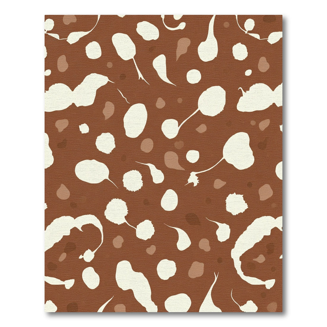 Rustic Brown Abstract Blobs Rug