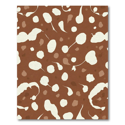 Rustic Brown Abstract Blobs Rug