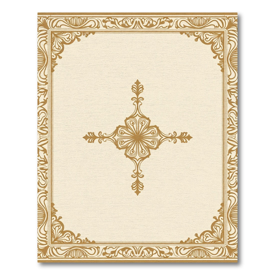 Ornate Beige Flourish Medallion Rug