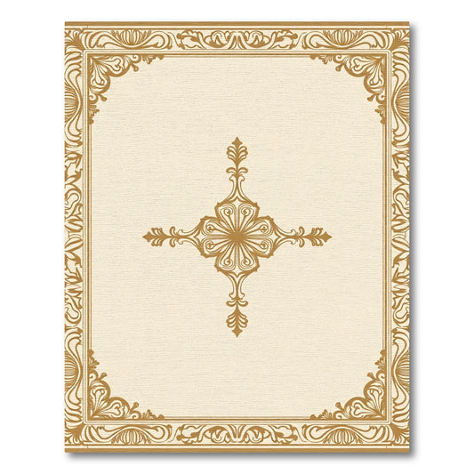 Ornate Beige Flourish Medallion Rug