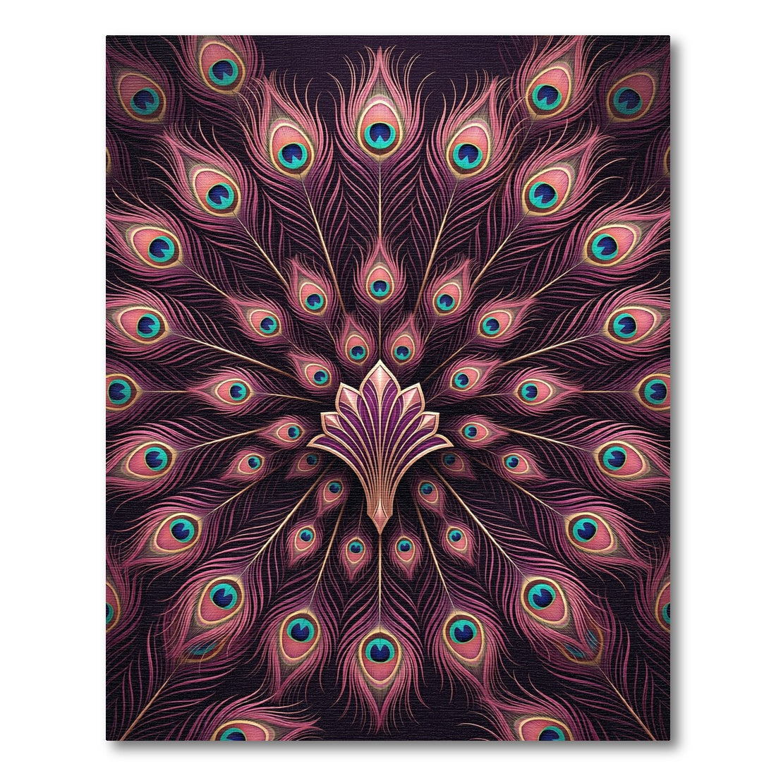 Mauve Peacock Feather Radiance Rug