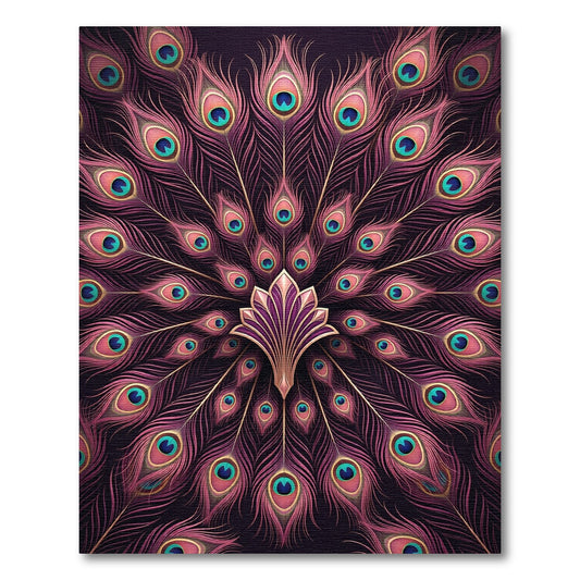 Mauve Peacock Feather Radiance Rug