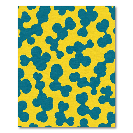 Teal Blob Yellow Organic Seamless Rug