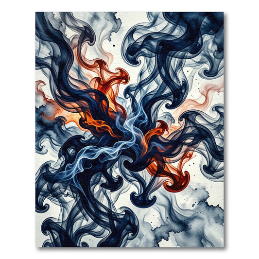 Flaming Fire Swirl Abstract Rug