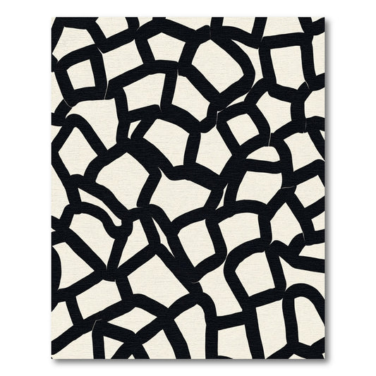 Bold Black Organic Connections Rug