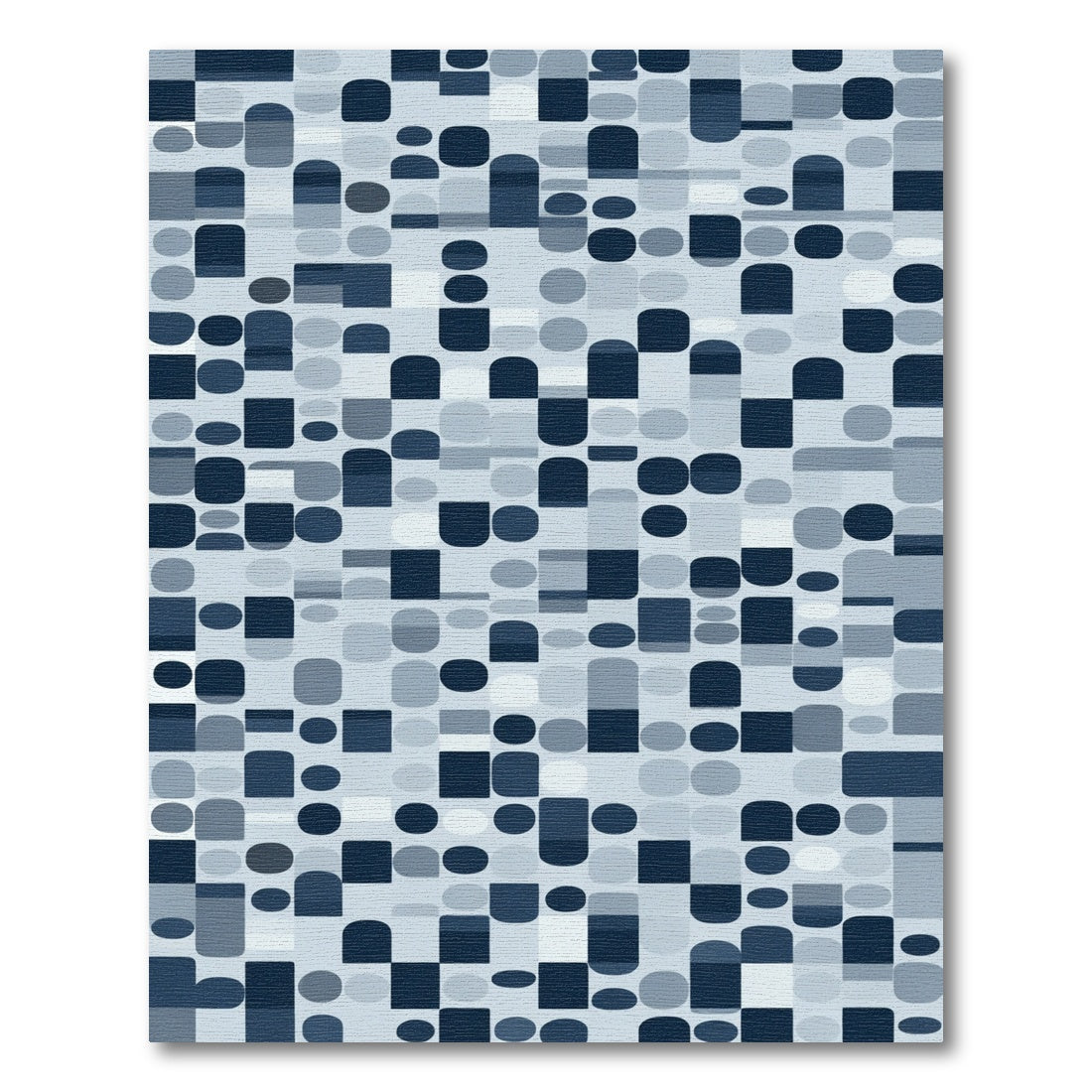 Moody Blue Geometric Tessellation Rug