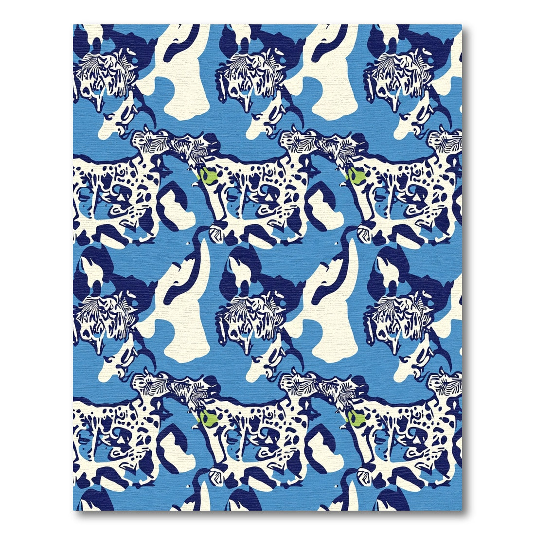 Bold Blue Dalmatian Abstract Animal Rug