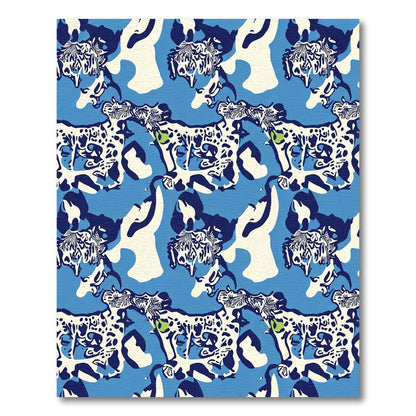 Bold Blue Dalmatian Abstract Animal Rug