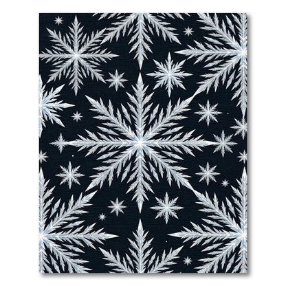 White Snowflake Ice Crystal Pattern Rug