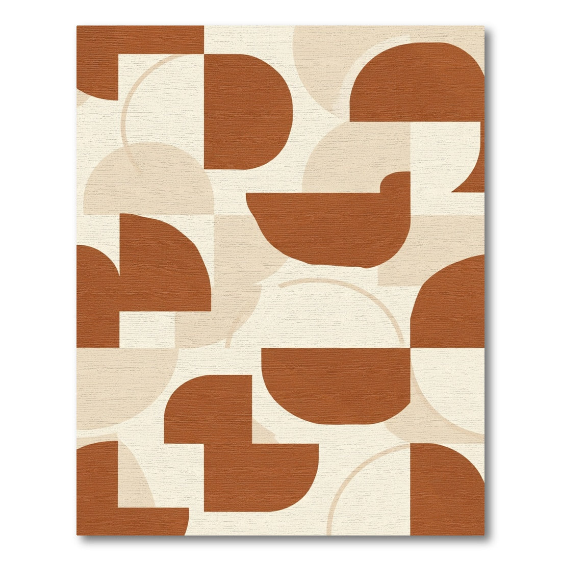 Terracotta Circles Geometric Abstract Rug
