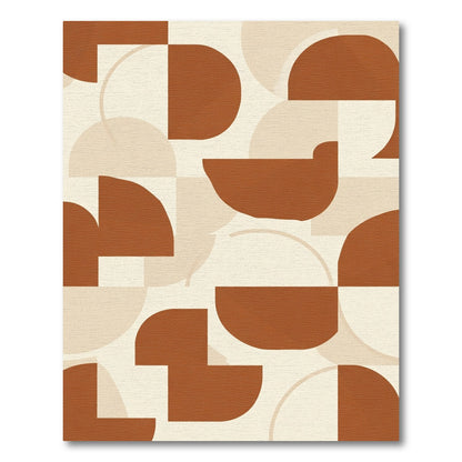 Terracotta Circles Geometric Abstract Rug