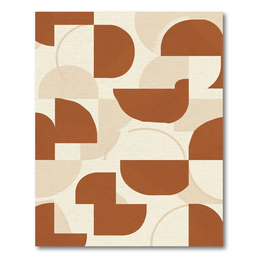 Terracotta Circles Geometric Abstract Rug