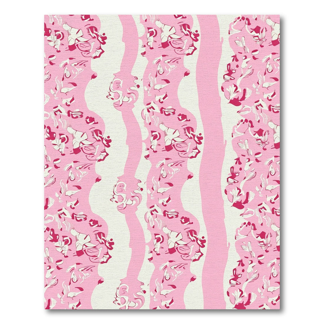 Abstract Pink Floral Wave Rug
