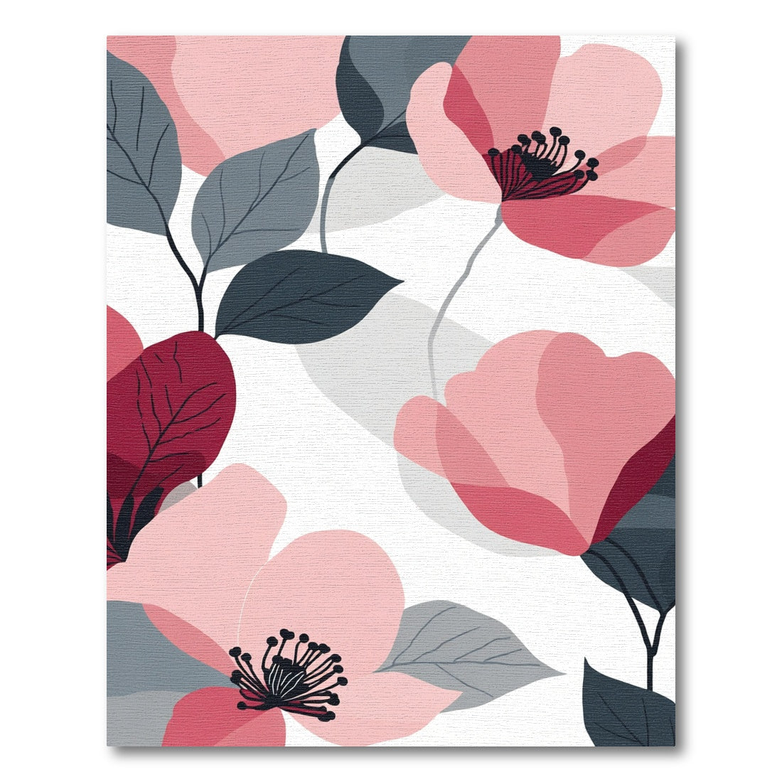 Pink Floral Watercolor Art Rug