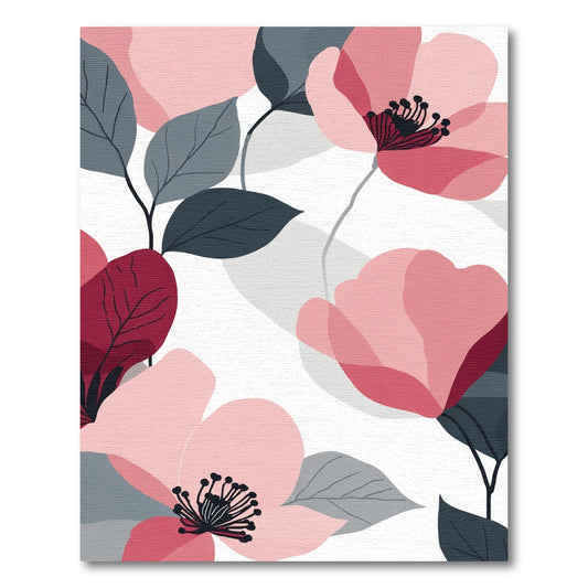 Pink Floral Watercolor Art Rug