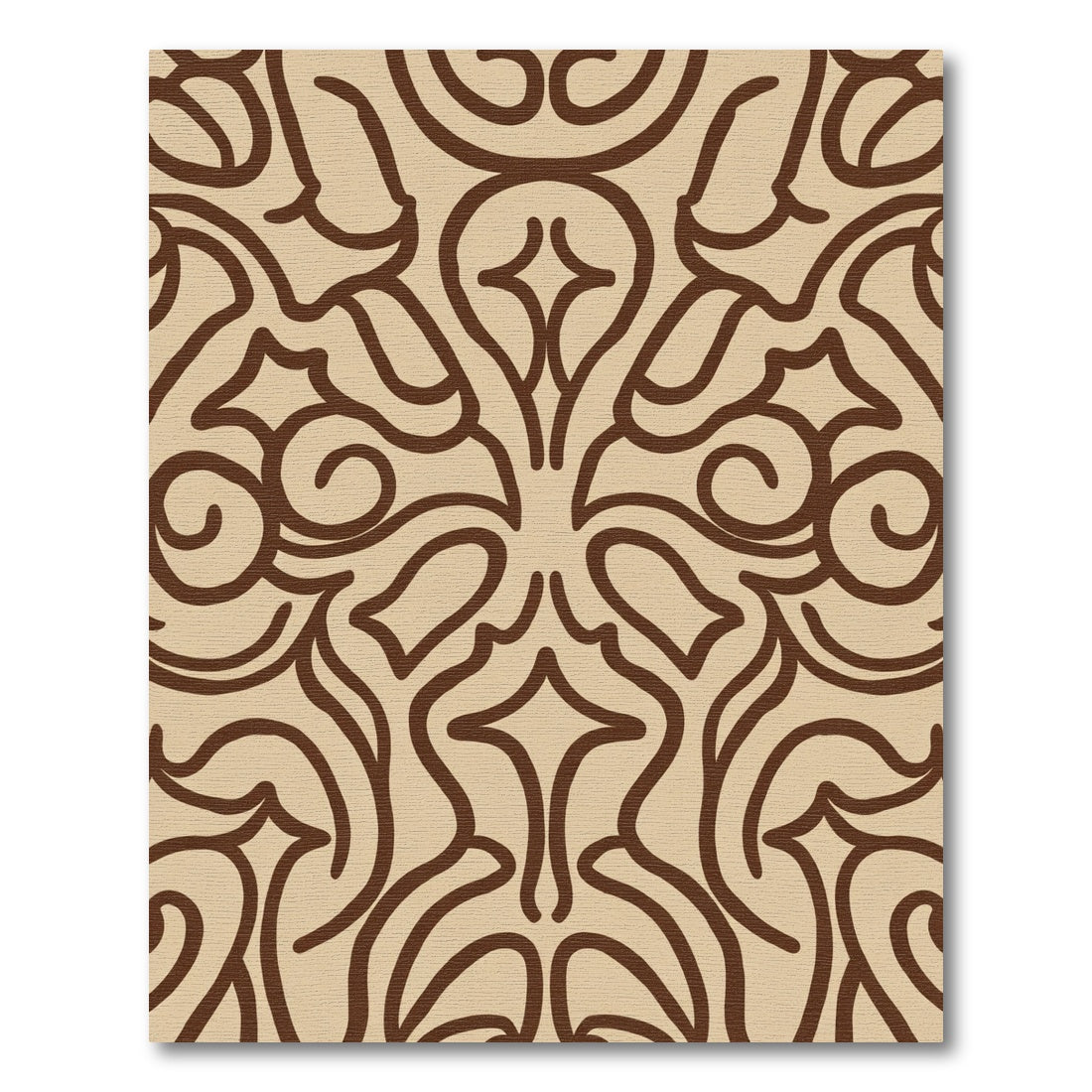 Brown Beige Organic Swirls Rug