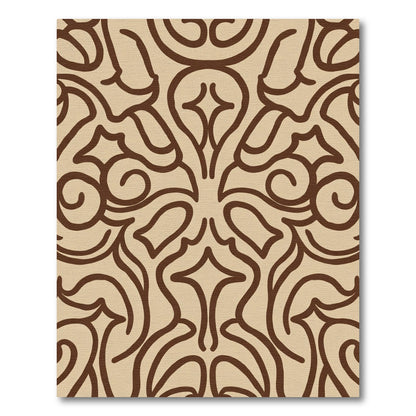 Brown Beige Organic Swirls Rug