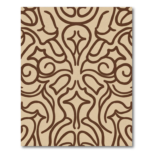 Brown Beige Organic Swirls Rug