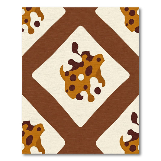 Brown Cream Organic Spot Mid-Century Rug