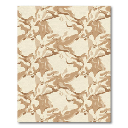 Sandy Abstract Flowing Organic Shapes Rug