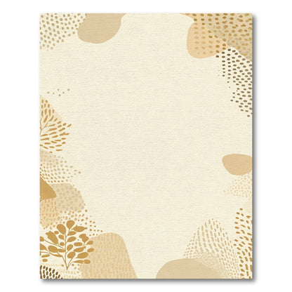 Golden Abstract Botanical Terracotta Shapes Rug