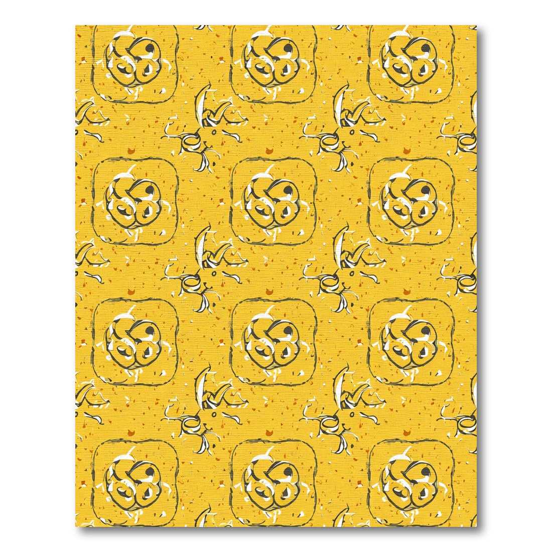 Yellow And White Organic Abstract Rug