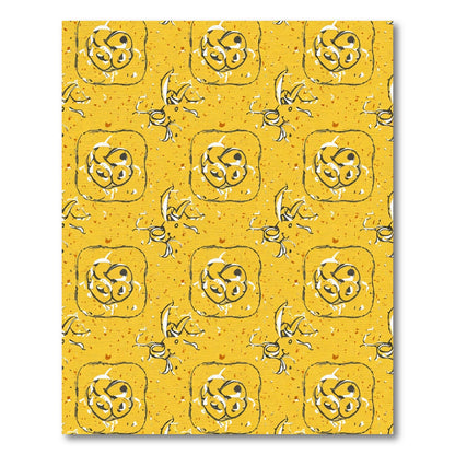 Yellow And White Organic Abstract Rug