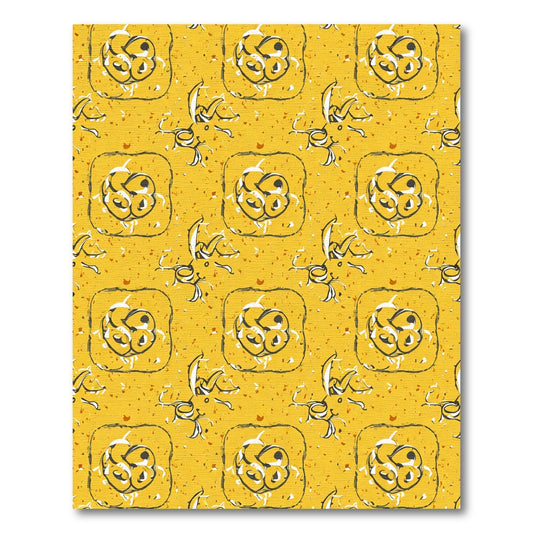 Yellow And White Organic Abstract Rug