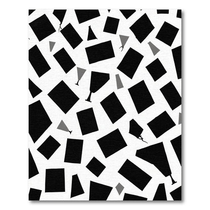 Black White Geometric Cocktail Glasses Rug